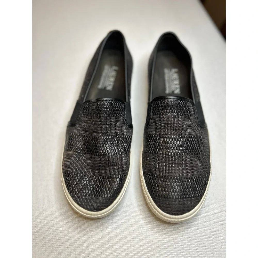 Lauren‎ Ralph Lauren Shoes Womens 7 Black  Weave Slip On Comfort Casual Preppy